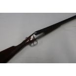 H Robinson of Birmingham 12 bore side by side barring action shotgun with 28 inch barrels and 14 1/4