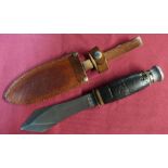 Vintage Whitby professional throwing knife with 4 3/4 inch steel blade, etched 'Professional