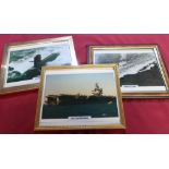 Selection of assorted framed and mounted photographs and photographic prints of submarines,