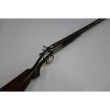 W M Moore & Co. 10 bore side by side hammer gun with double trigger and 32 inch barrels, with 16