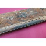 Vintage leather gun case with fitted interior to fit up to 30 inch barrels with Charles Lancaster