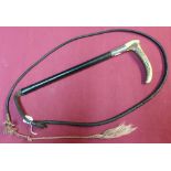 Swaine & Co of London hunting whip with antler grip