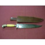 Sheffield made Bowie knife by J. E. Middleton & Sons, Rockingham Street, Sheffield with 11 inch