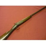 Charles H. Maleham of Sheffield 20 bore single Damascus barrel hammer gun, serial no. 13 (shotgun