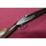 L.I.G 20B sidelock ejector shotgun with 25 1/2 inch barrels, and 14 1/4 inch straight through stock,