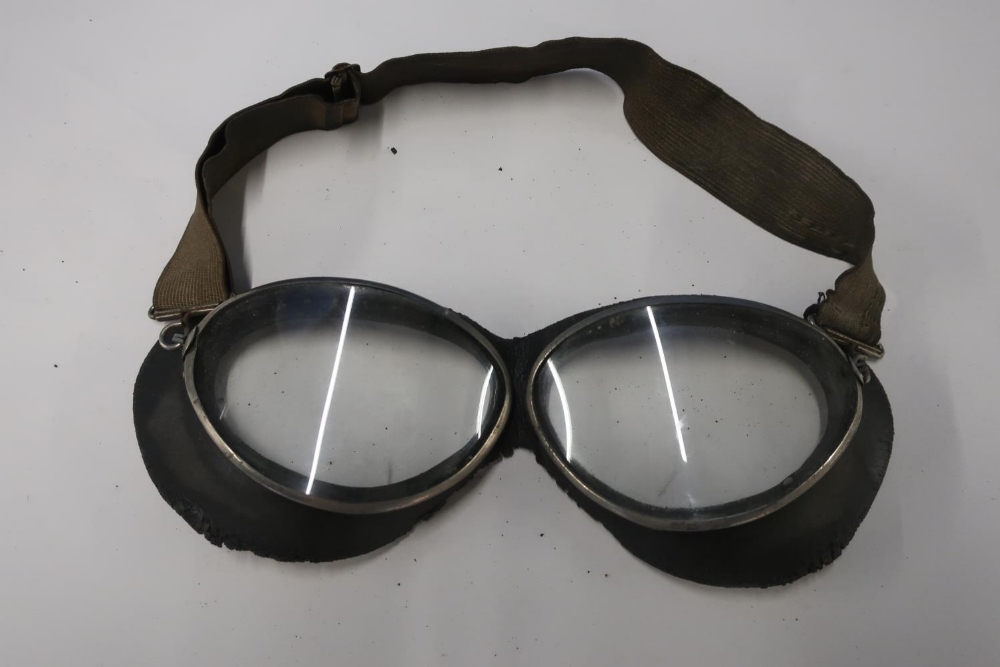 Pair of Uvex style aluminium framed clear lens and grey elastic strap flying goggles, possibly - Image 2 of 2