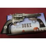 Boxed as new Colt "John Wayne Duke" C02 .177 single action historic BB revolver