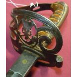 1822 pattern rifle officers light infantry sword for field use, with 32 1/2 inch slightly curved