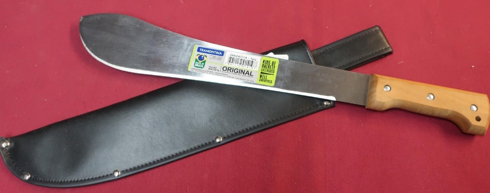As new ex shop stock Brazilian Tramontina machete with wooden grip