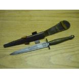 Wilkinson Sword Fairbairn-Sykes commando knife with private engraved blade C. A. Harper, marked