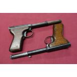 Two Diana mod 2 air pistols with wooden slab grips (2)