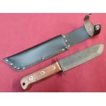 Heavy bladed J Adams military combat style knife with 7 inch blackened blade 4240-99-127-8214