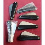 Six ex shop stock single bladed pruning type pocket knives by Rogers of Sheffield