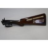 Good Morning Guns 12 bore hammer gun stock mounted with turned brass stock display mounted with