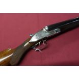 12B side by side sidelock shotgun by Charles Hellis & Son, with 28 inch barrels, choke 3/4 and 1/