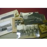 Collection of unframed early 20th C black and white photographs including First BN. The King's Own
