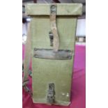 Mid to late 20th Century military style portable equipment carrier with fitted interior and twin