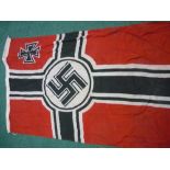 WWII period German "E-Boat" battle flag, complete with Kriegsmarine acceptance stamps (full size