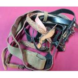 Selection of various assorted leather and canvas rifle slings
