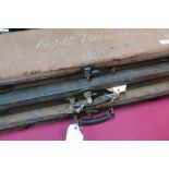 Three vintage canvas and leather bound gun cases, one with Jeffrey and Co trade label, another for