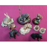Nine various assorted small border fine arts figures wild life figures A/F