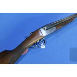 Aya 12 bore yeoman ejector side by side shotgun with 28 inch barrels, choke 1/4 and 1/4, plain