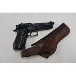 Double Eagle BB gun (A/F) in leather holster