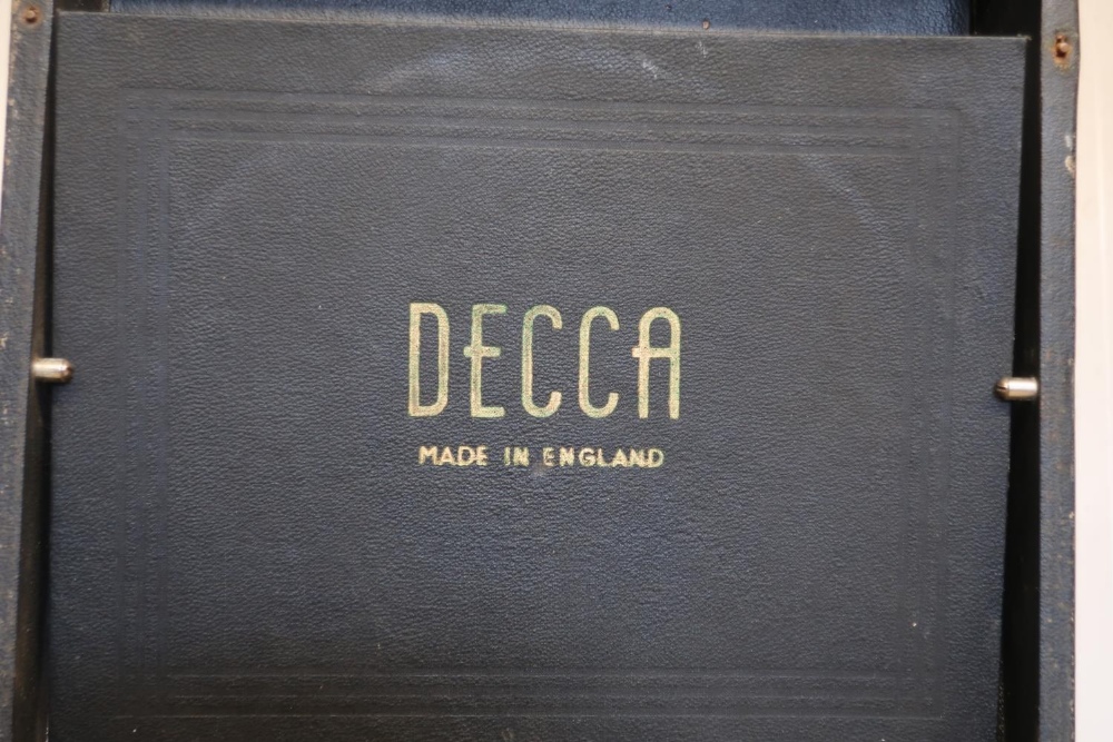 Brunswick portable gramophone in red leatherette case, and a Decca 50 portable gramophone in black - Image 2 of 4