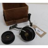 Hardy Bros ltd, 'The Hartex' open face fishing reel with spare spool in brown card Hardy box