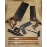 Collection of vintage hand tools including rools by W Tyzack, Wheatman and Smith Charlesworth etc