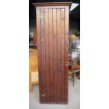 20th C stained pine vestry type cupboard (203cm x 60cm x 50cm)