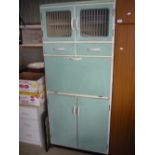 1960s Hygena style kitchen cabinet with fall front, glazed doors and cupboards