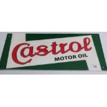 Castrol Motor Oil cast metal rectangular sign with red, green and white painted detail (49cm x 18cm)