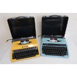 Silver Reed SR 180 Deluxe portable typewriter and Silverette portable typewriter (2)