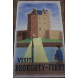 Ronald McNeill, 1950s advertising poster "Visit Broughty-Ferry" watercolour, unsigned (100cm x 63cm)