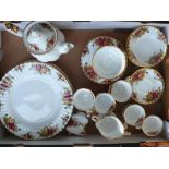 Royal Albert Old Country Roses pattern dinner and coffee service for six, including teapot etc