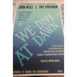 Ronald McNeill, 1950s film advertising poster "We Dive at Dawn staring John Mills and Eric Portman