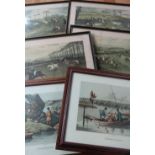 The Vale of Aylesbury Steeplechase, set of four prints, three Turner shooting prints after Alken,