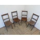 Set of four Venesta child's folding chairs with pierced laminate seats, purchased from Glasgow