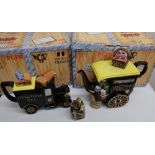 Rington's Ltd "The Delivery Van" and "The Tea Merchant" teapots, both limited editions in