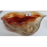 Chinese quartz hardstone bowl relief carved with leaves