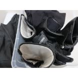 Motorcycle clothing: pair of Ashman, leather boots, and another pair of boots, both size 43, pair of
