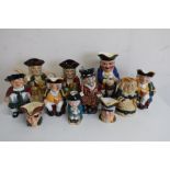 Collection of Toby and character jugs including Carlton ware, Burley, etc (18)