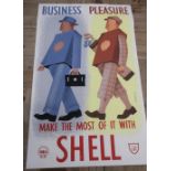 Ronald McNeill, 1950s advertsing poster "Business, Pleasure make the most of it with Shell",