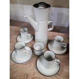 WITHDRAWN: Denby ivory and brown coffee service for four