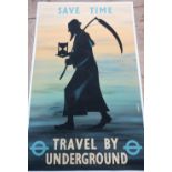 Ronald McNeill, 1950s advertising poster "Save time travel by Underground" watercolour, signed and