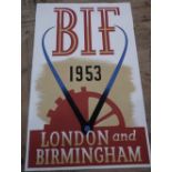 Ronald McNeill, 1950s advertising poster "BIF1953 London and Birmingham" watercolour, signed and