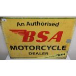 Replica "Authorized BSA Motorcycle Dealer" enamel sign