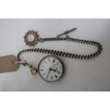 Victorian hallmarked silver cased open faced pocket watch, Roman dial with subsidiary seconds,