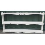 Victorian cream painted open bookcase with two adjustable shelves (134cm x 141cm x 35cm) and a white